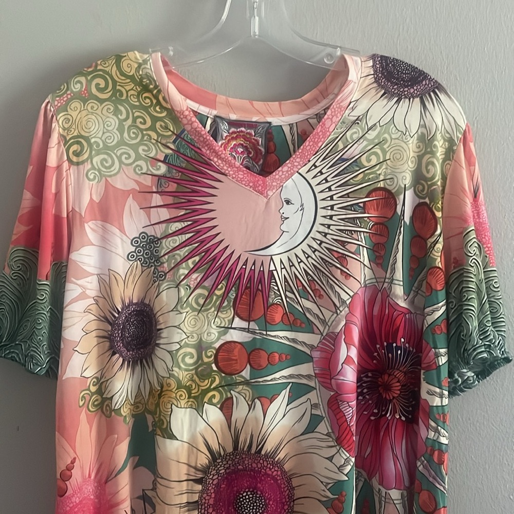 Johnny Was Short Sleeve Blouse Size XL - Picture 4 of 11